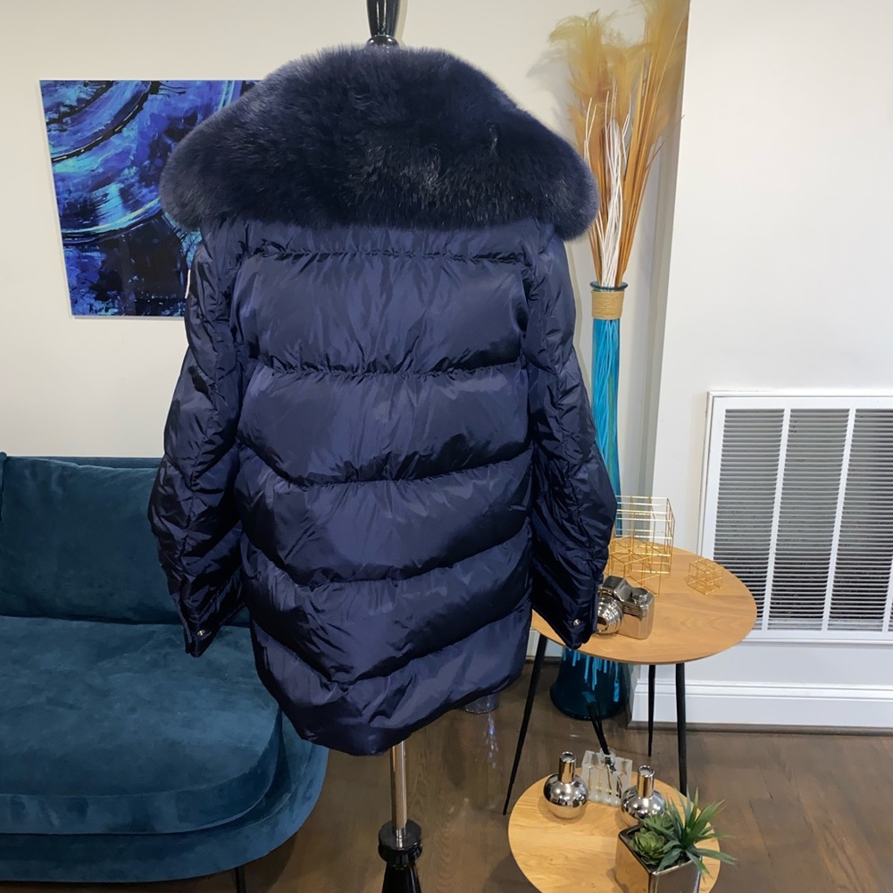 Moncler Mesange Fox-Fur Trimmed Coat - Picture 6 of 8